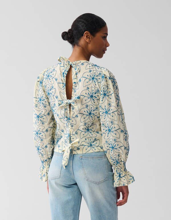 Broderie-Bluse Gelb SHOEBY WOMEN