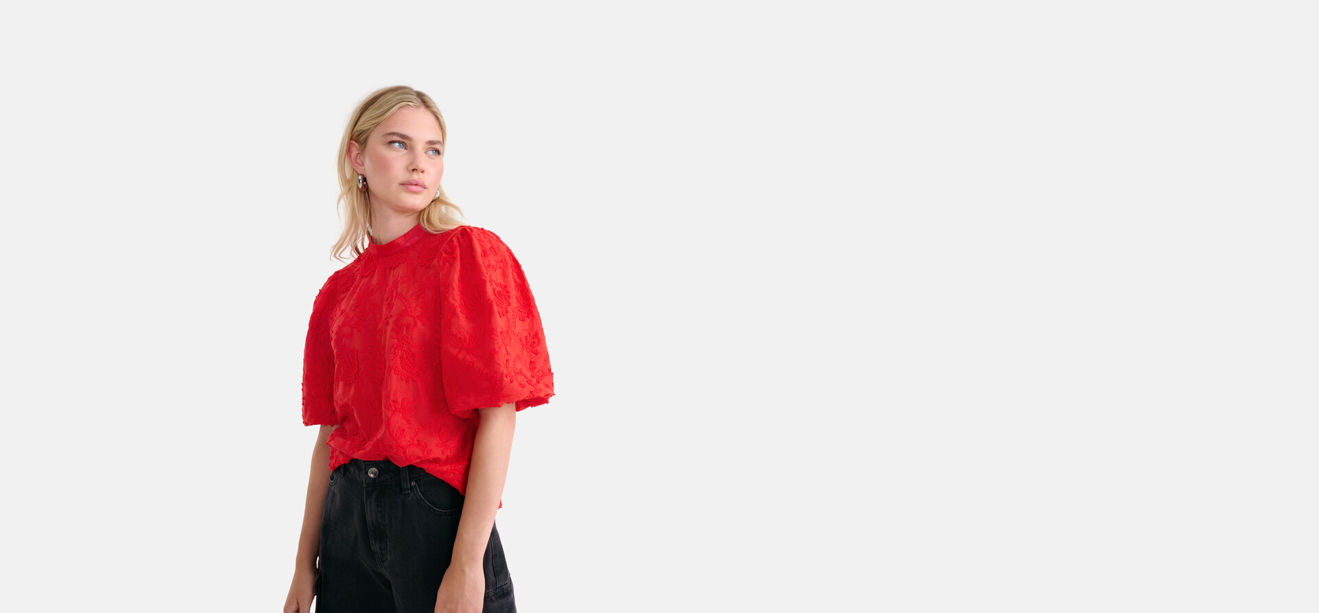Embroidery Top Rood SHOEBY WOMEN