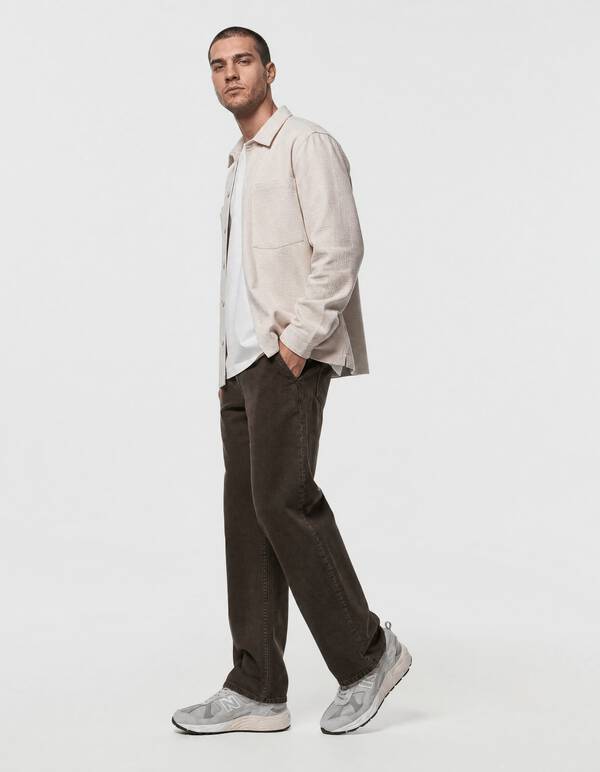 Block-Jacquard-Overshirt Hellgrau SHOEBY MEN