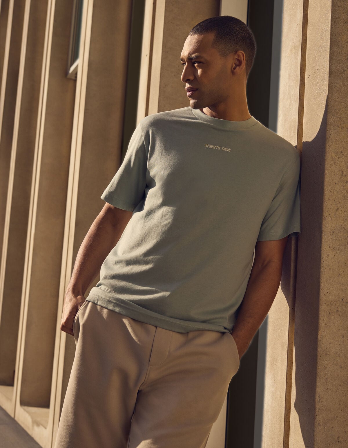 Eighty One Text T-Shirt Hellgr&uuml;n SHOEBY MEN