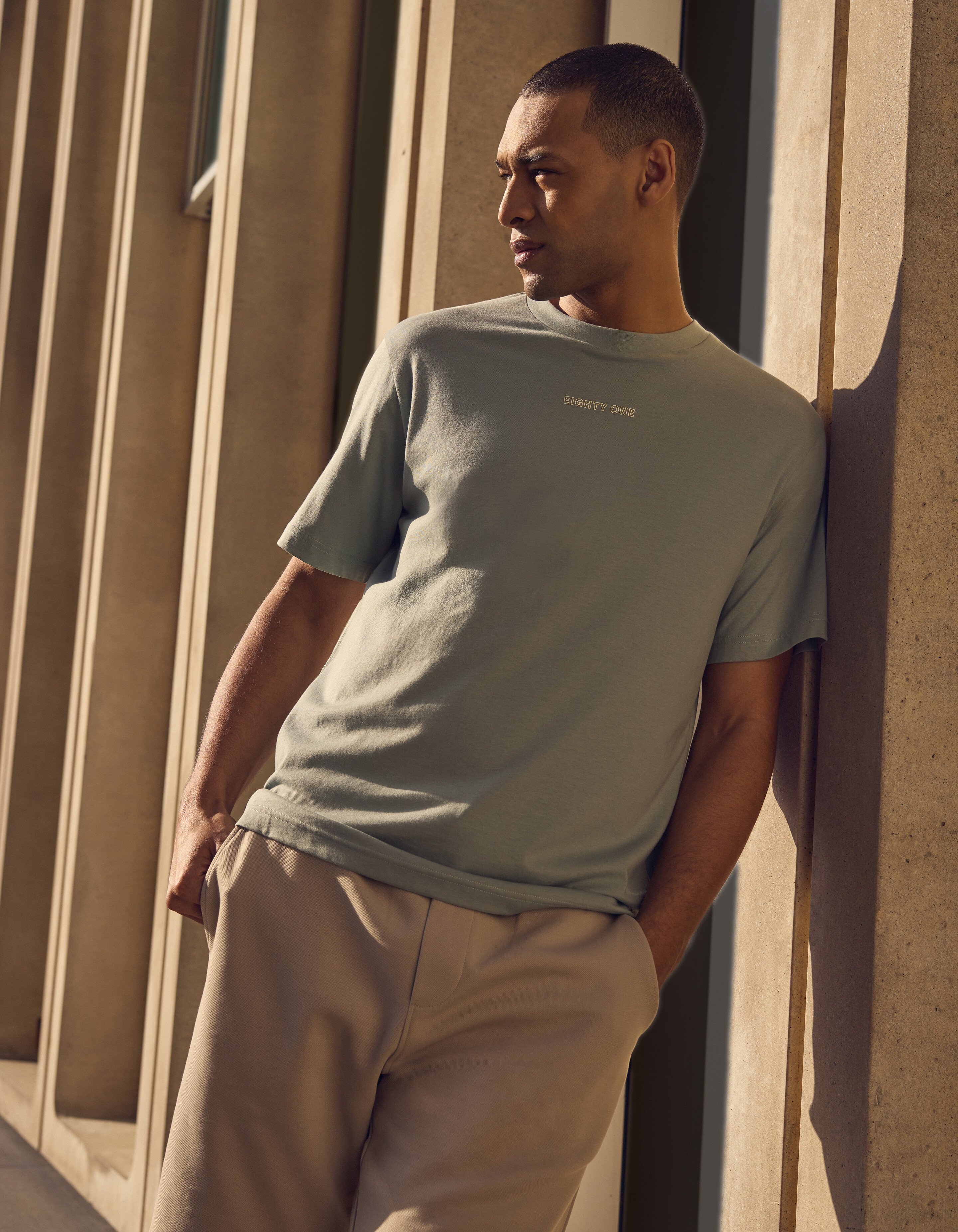 Eighty One Text T-Shirt Hellgr&uuml;n SHOEBY MEN