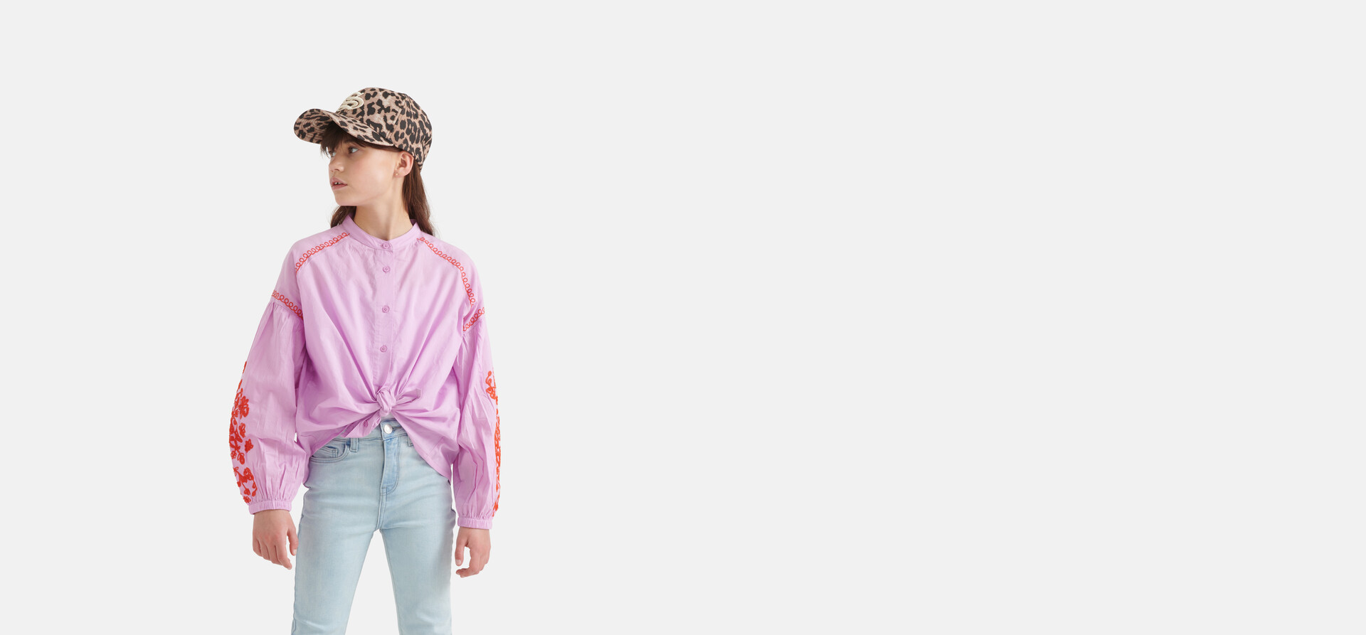 Bluse mit Stickerei Hellviolett SHOEBY GIRLS