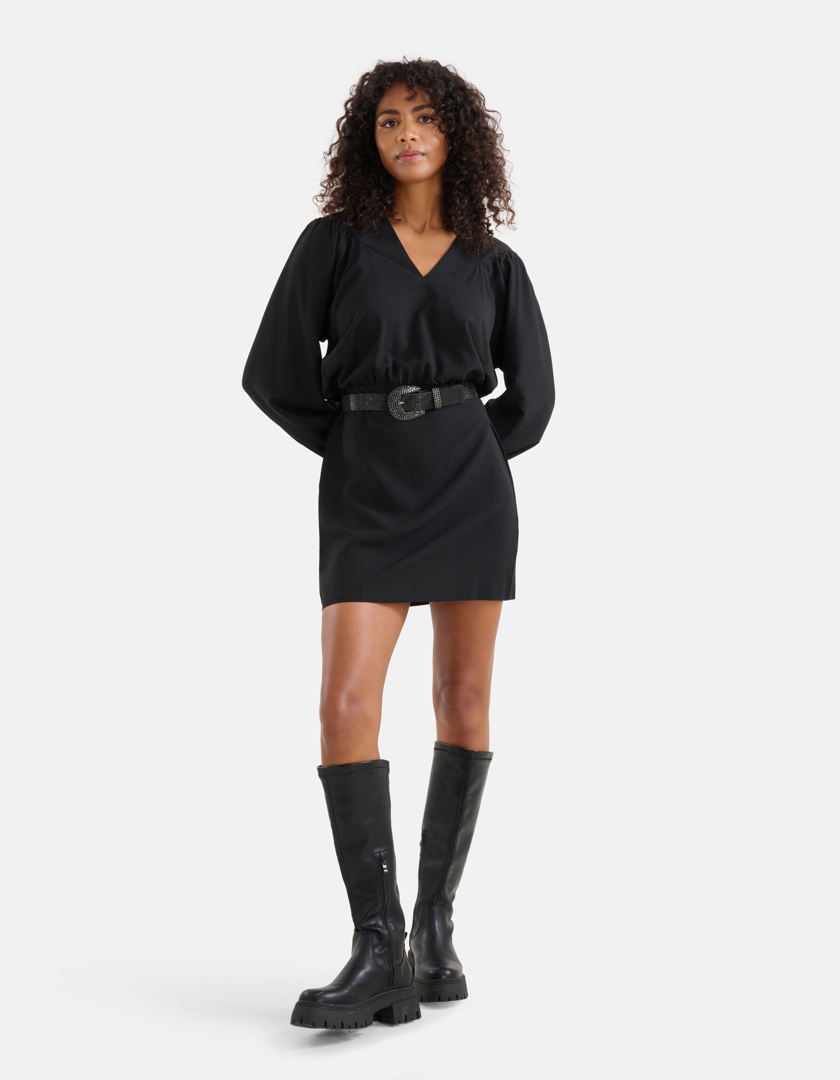 Strukturkleid Schwarz SHOEBY WOMEN