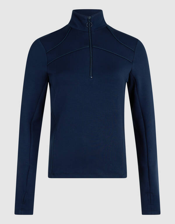 Zipper Longsleev Top Dunkelblau SHOEBY WOMEN