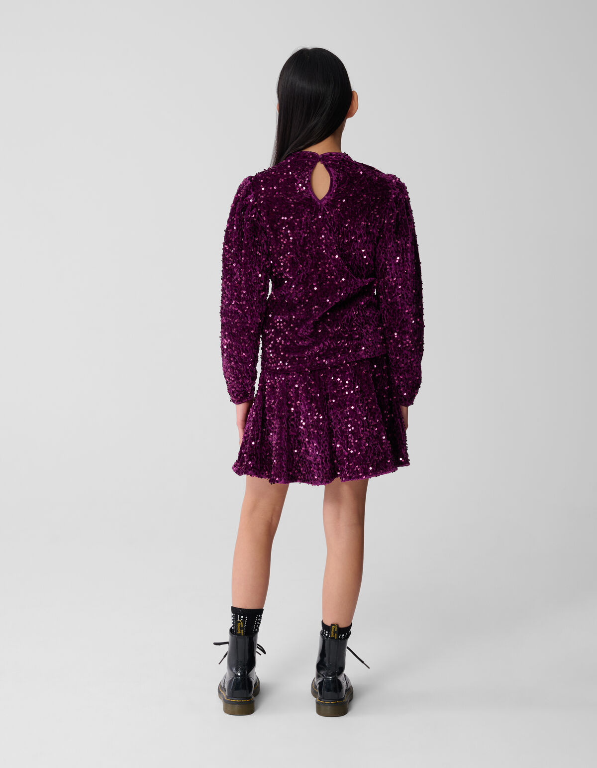 Sequin Longsleeve Top Dunkelrosa SHOEBY GIRLS