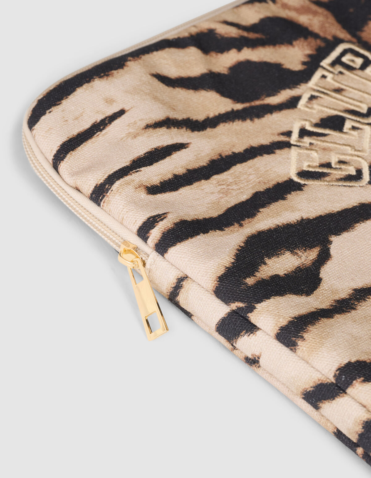 Tiger Stickerei Laptop-Hülle Braun SHOEBY ACCESSOIRES