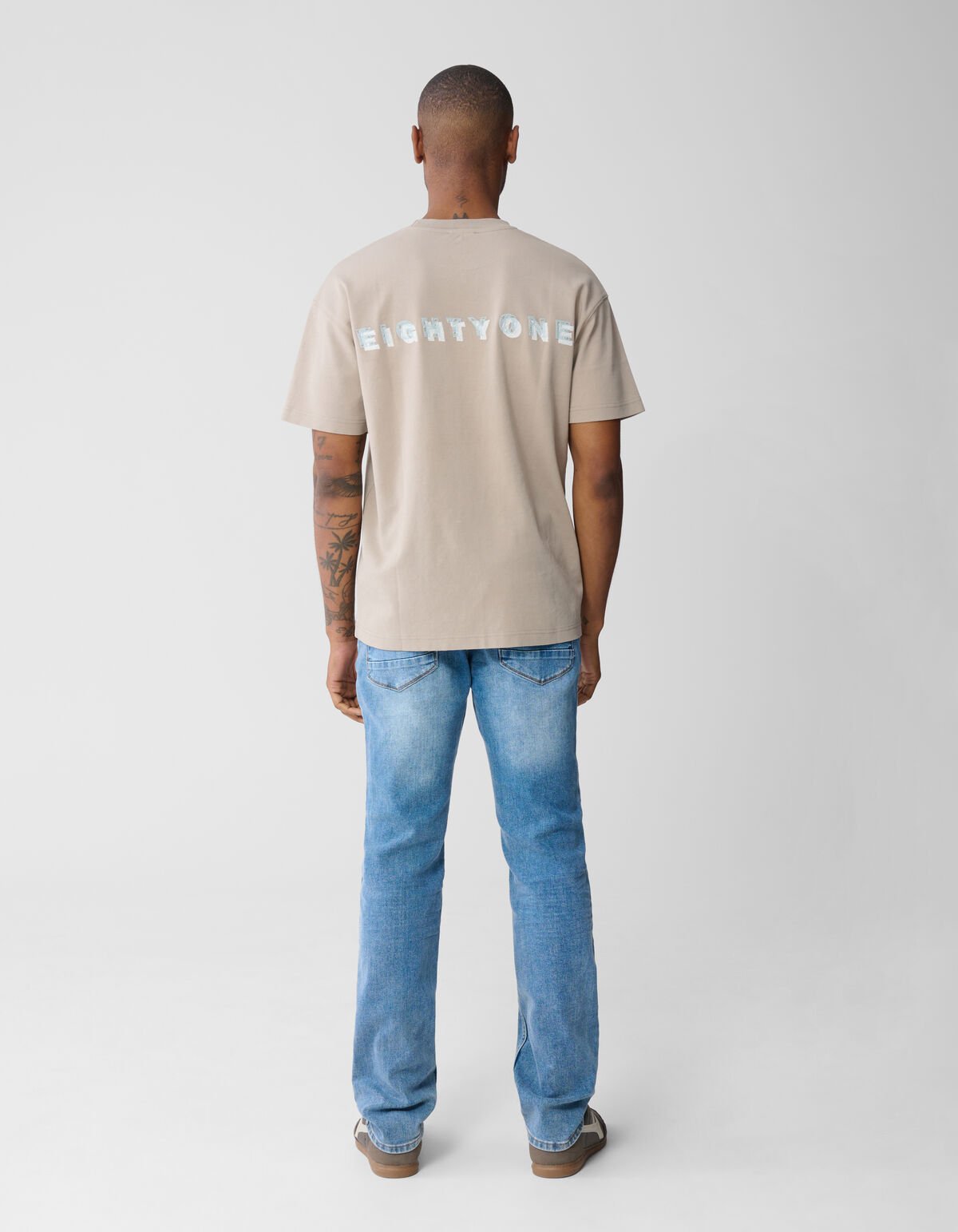 Spark Embroidery T-Shirt Hellbraun SHOEBY MEN