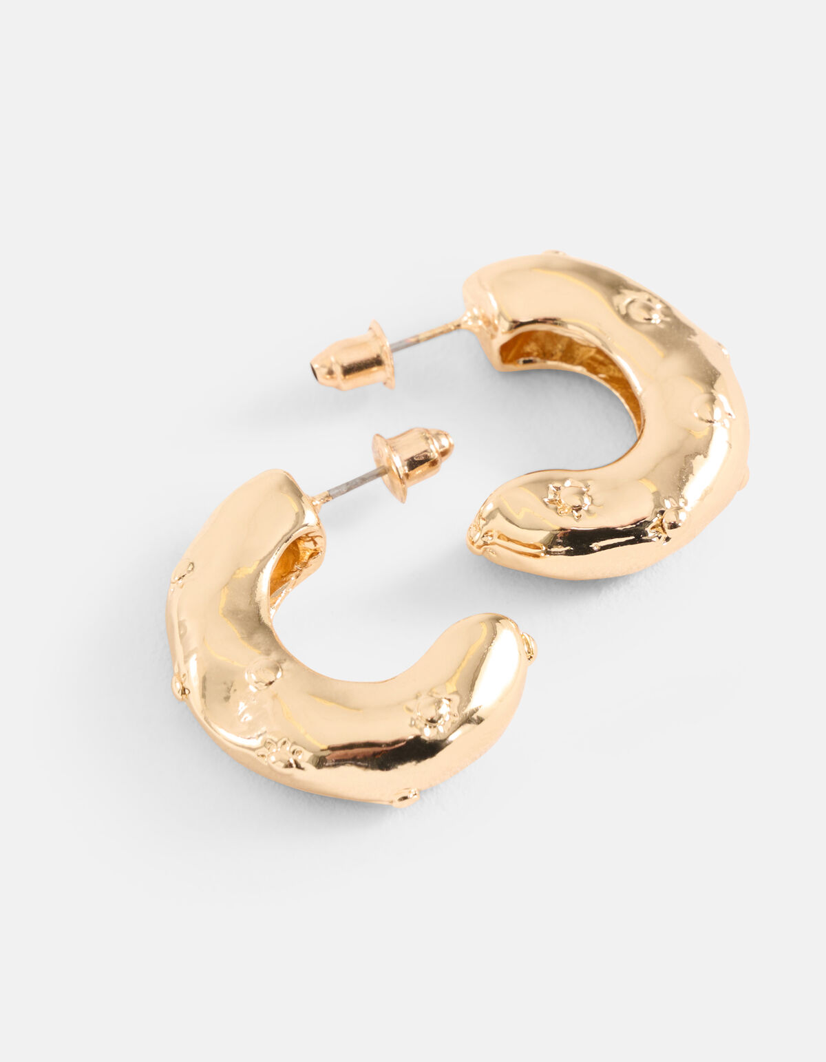 Großflächige gepunktete Ohrringe Gold SHOEBY ACCESSOIRES