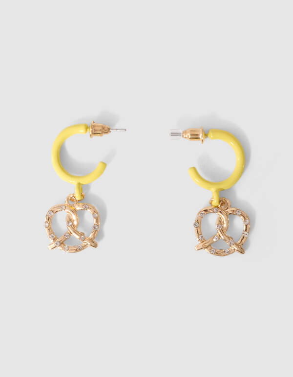 B&auml;ckerei Charm Ohrringe Gelb SHOEBY ACCESSOIRES