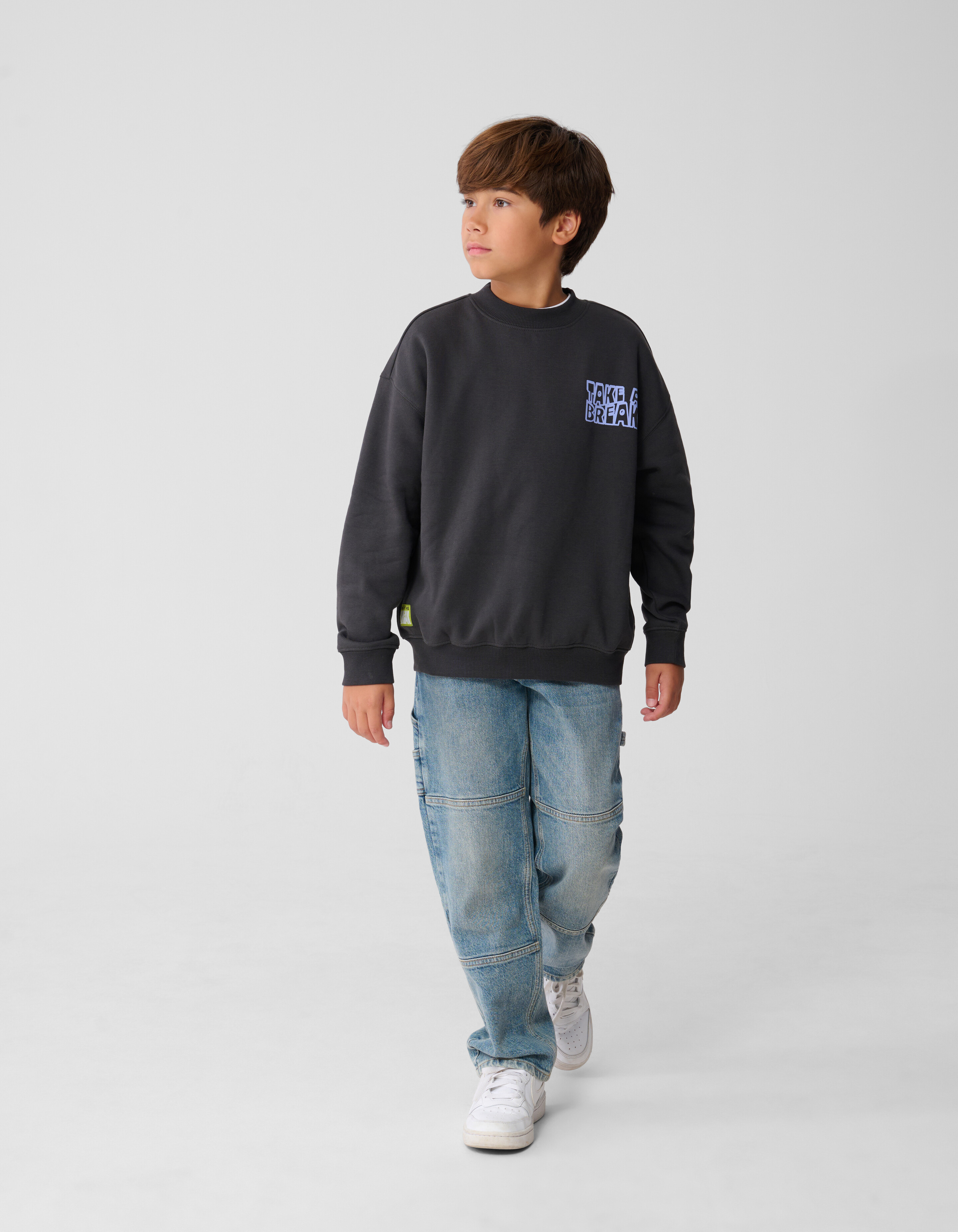 Break Artwork Pullover Dunkelgrau SHOEBY BOYS