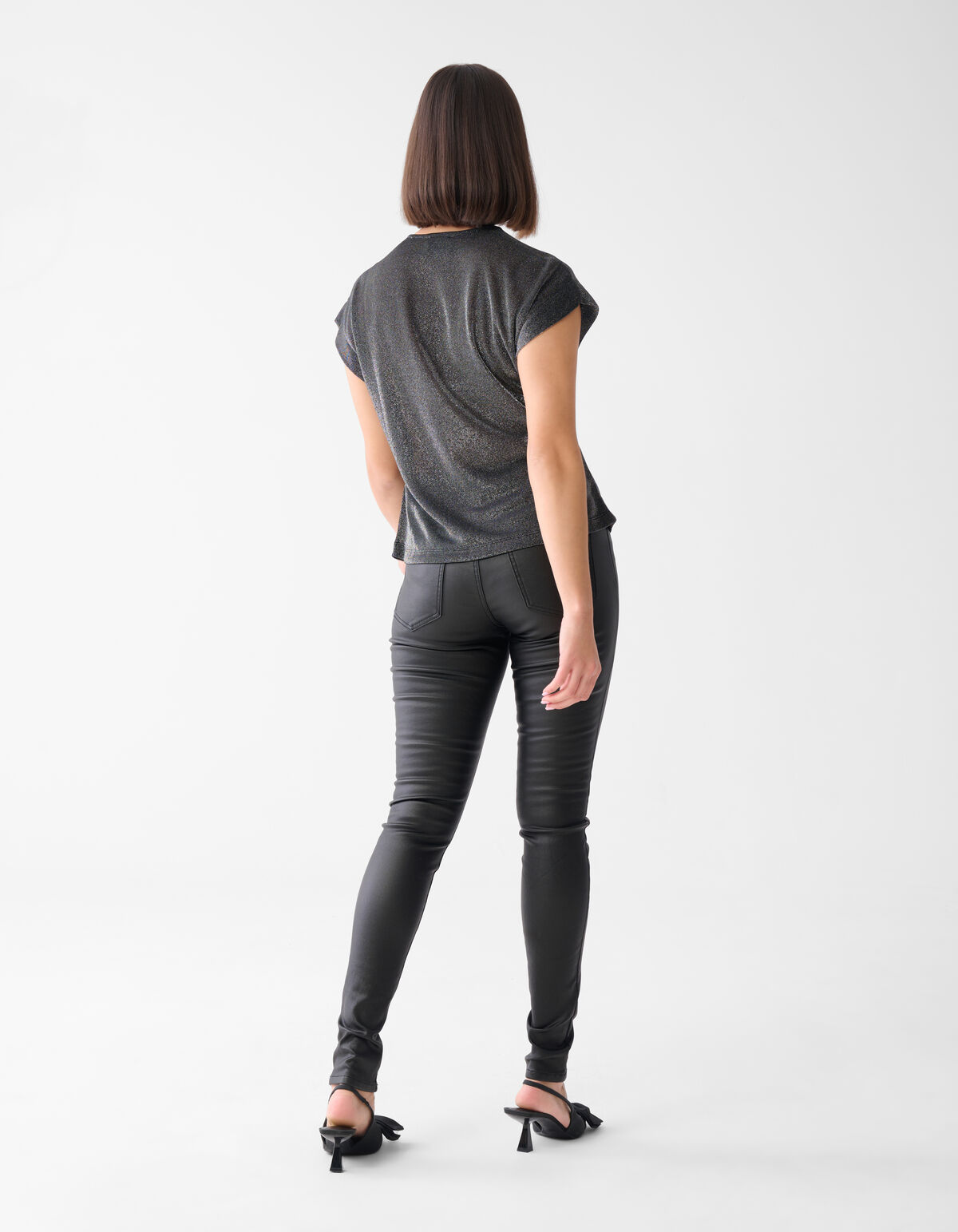 Glitzer Wasserfall Top Grau SHOEBY WOMEN