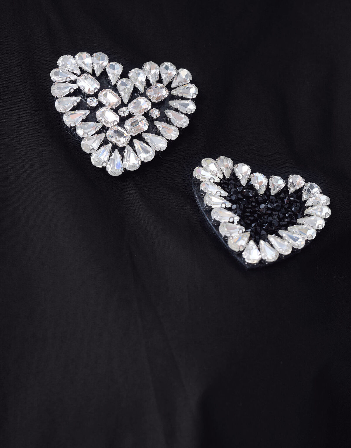 Strass Herz Popeline Bluse Schwarz SHOEBY WOMEN