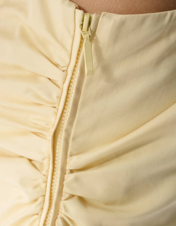 One Schulter R&uuml;schen Oberteil Hellgelb SHOEBY WOMEN