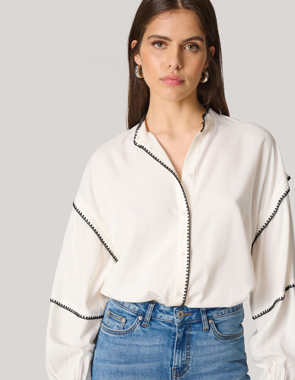 Stickerei Bluse Wit SHOEBY WOMEN