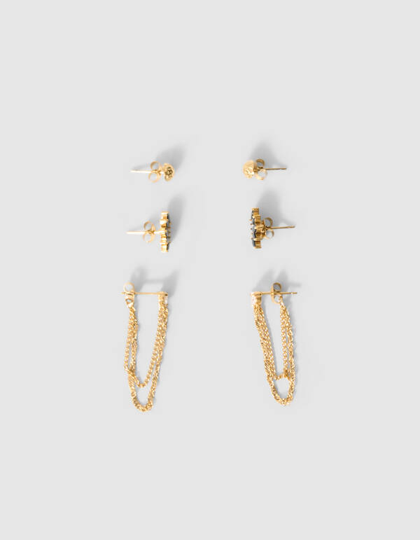 Stra&szlig;-Ohrring-Set Gold SHOEBY ACCESSOIRES