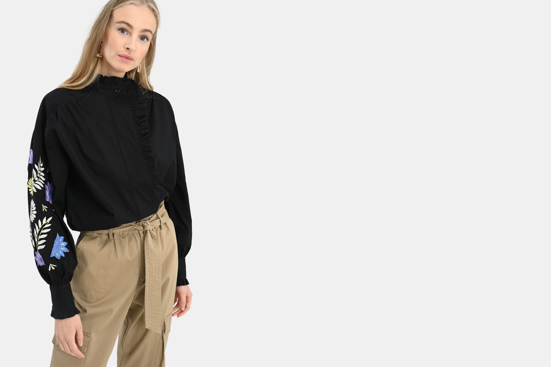 Bluse mit Voile-Stickerei SHOEBY WOMEN