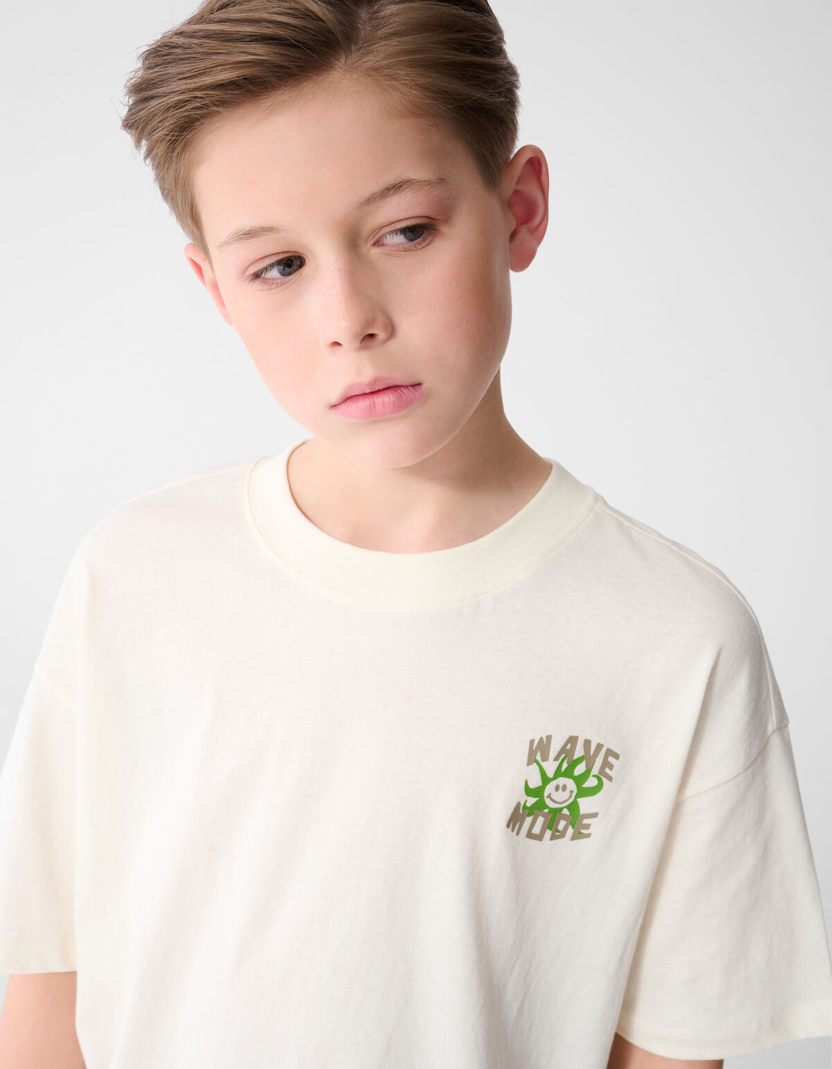 Wave Mode Artwork T-Shirt Gebrochen Wei&szlig; SHOEBY BOYS