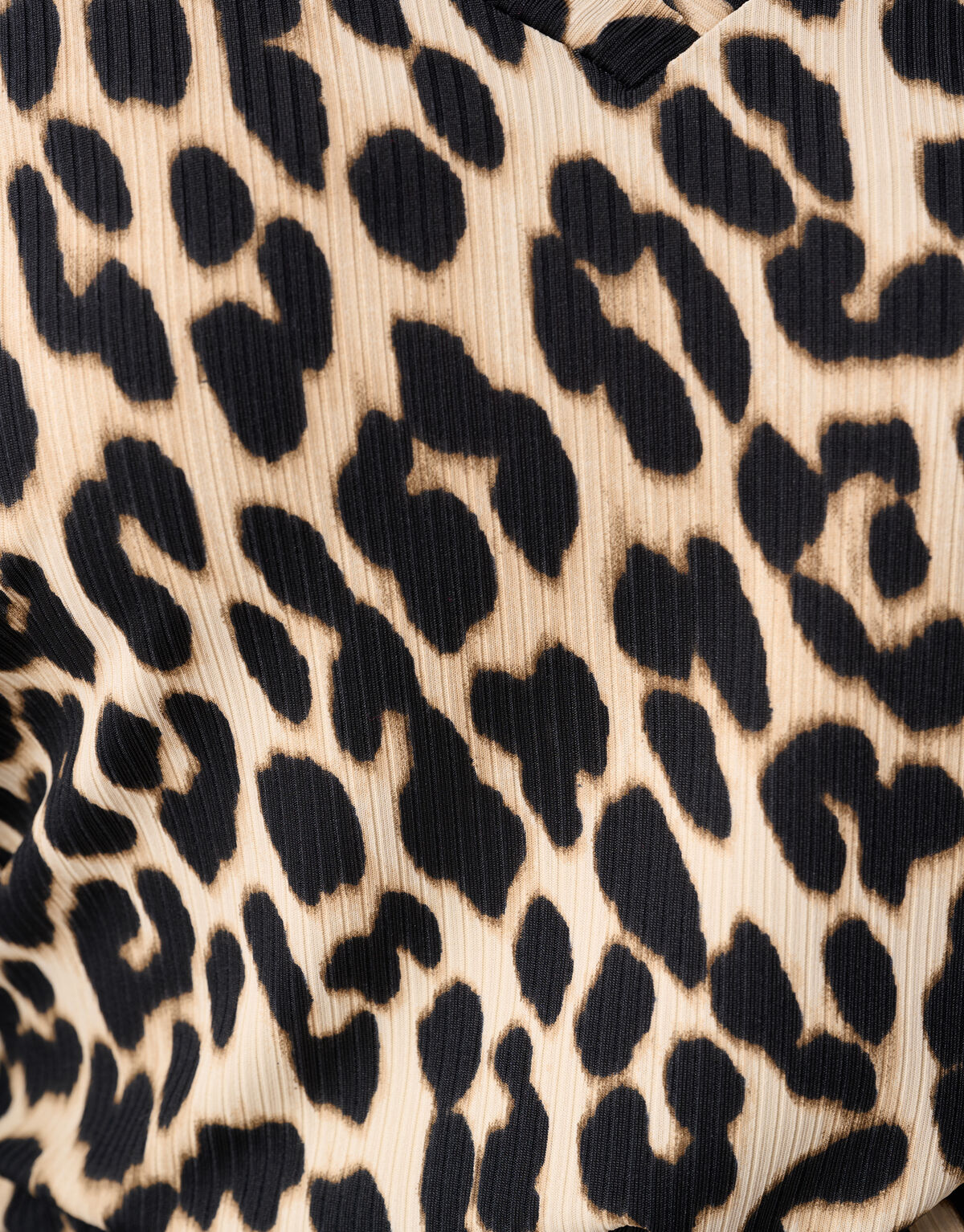 Leopard Ruffle Rib Top Braun! SHOEBY WOMEN