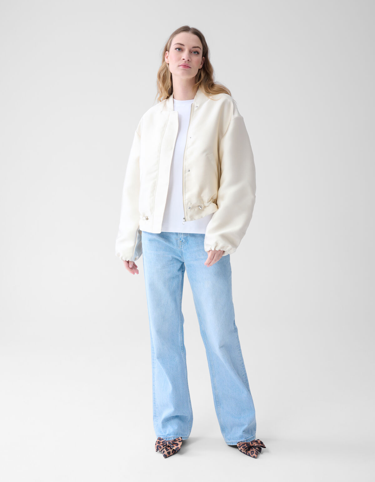 Satin Bomber Off White SHOEBY WOMEN