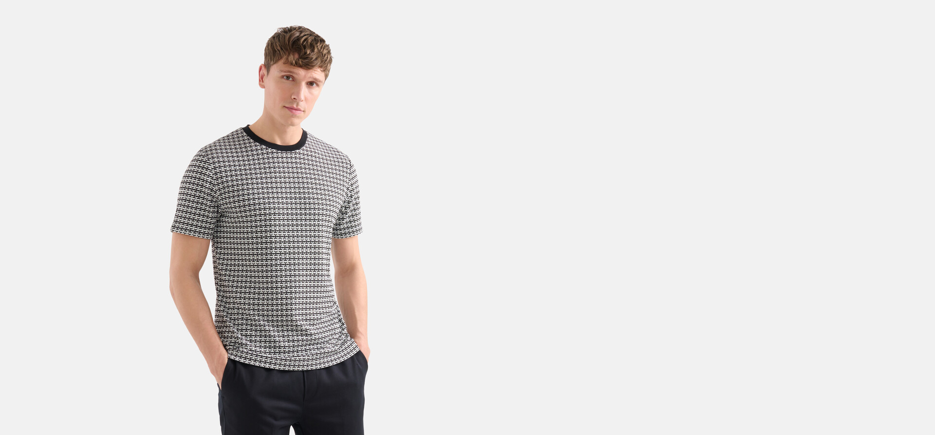 T-Shirt mit Druck Schwarz/Weiß SHOEBY MEN