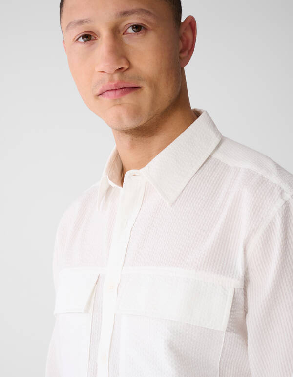 Seersucker Hemd Wei&szlig; SHOEBY MEN