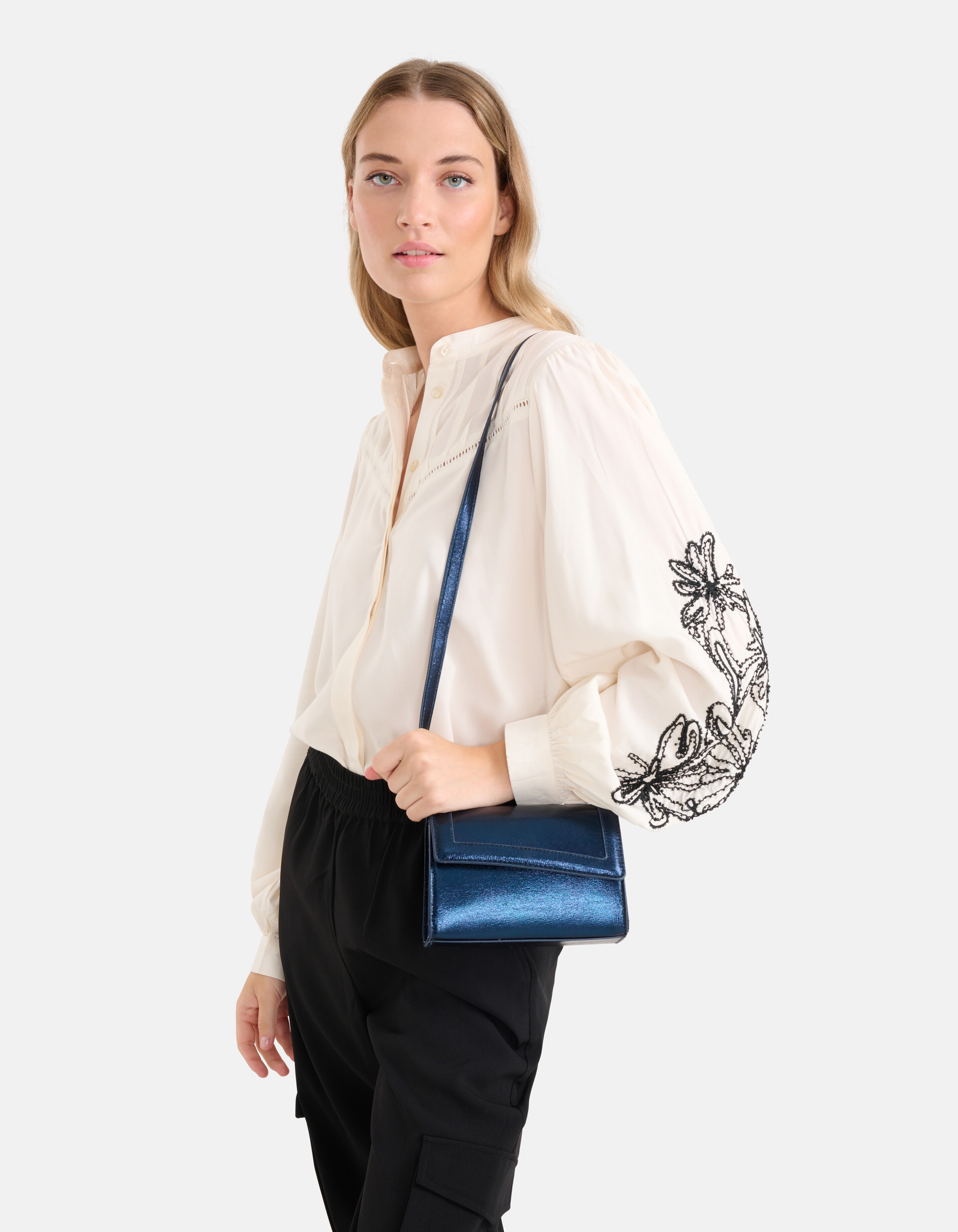 Metallic Mini Tas Donkerblauw SHOEBY ACCESSOIRES
