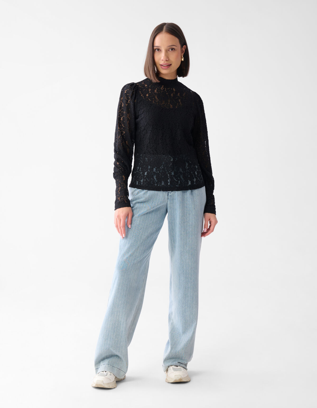 Zweifarbiges Spitzentop Schwarz SHOEBY WOMEN