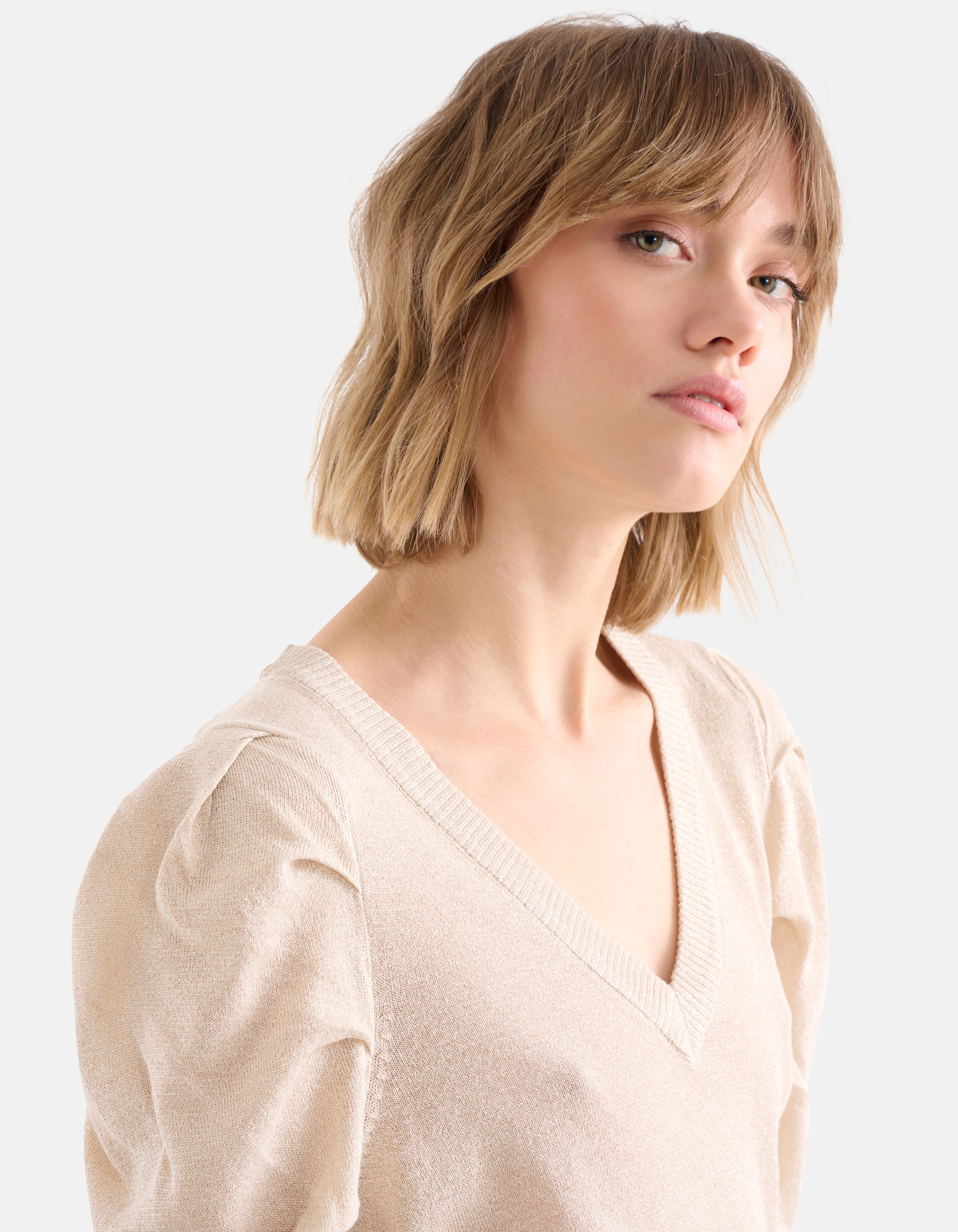 Glitzer-Pullover Beige SHOEBY WOMEN