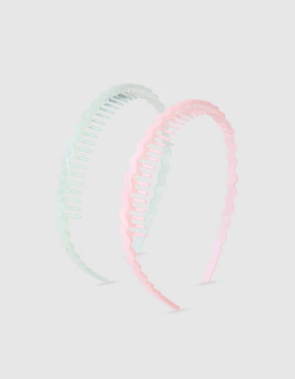 Gewelltes Haarband-Set Rosa/Blau SHOEBY ACCESSOIRES