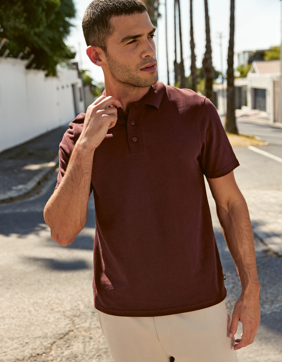 Strickpolo Dunkelrot SHOEBY MEN