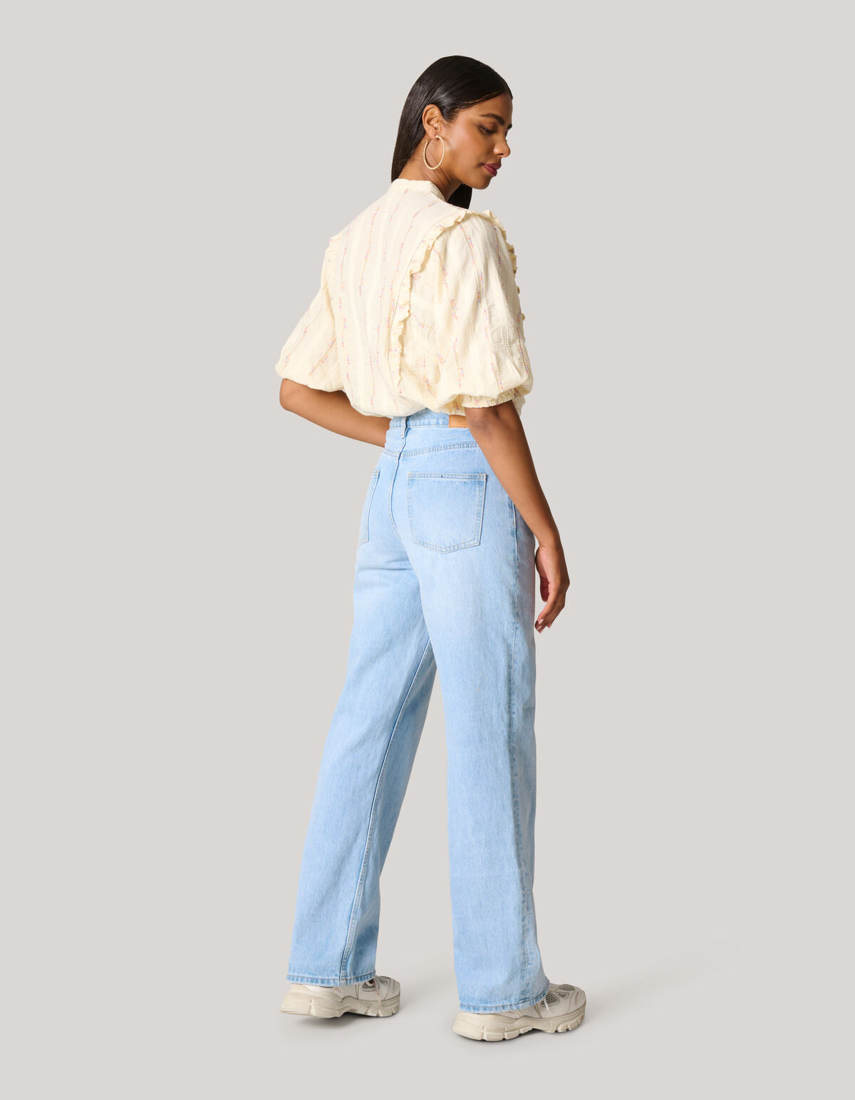 Shine Jacquard Top Gebroken Wit SHOEBY WOMEN