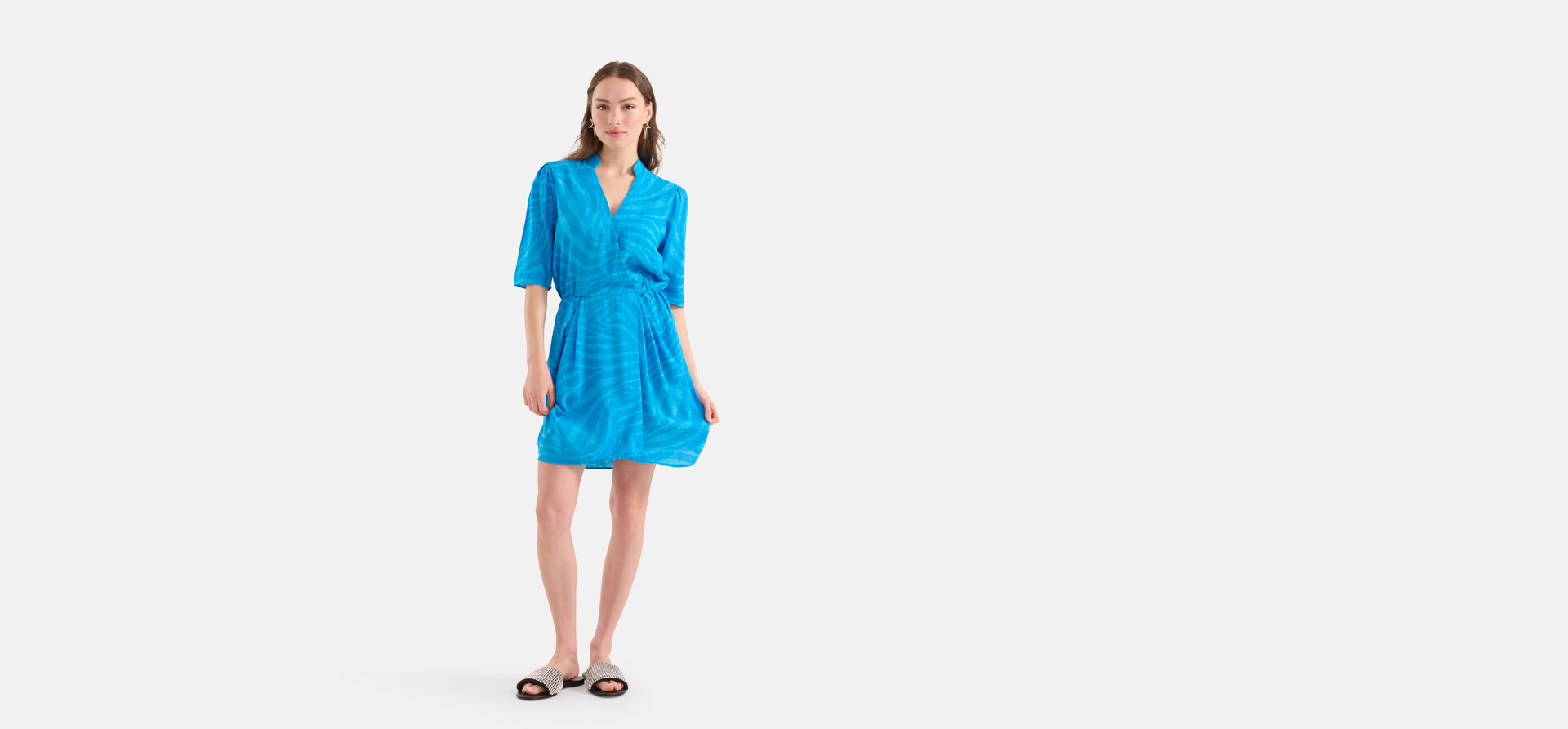 Zebra Print Kleid Blau SHOEBY WOMEN