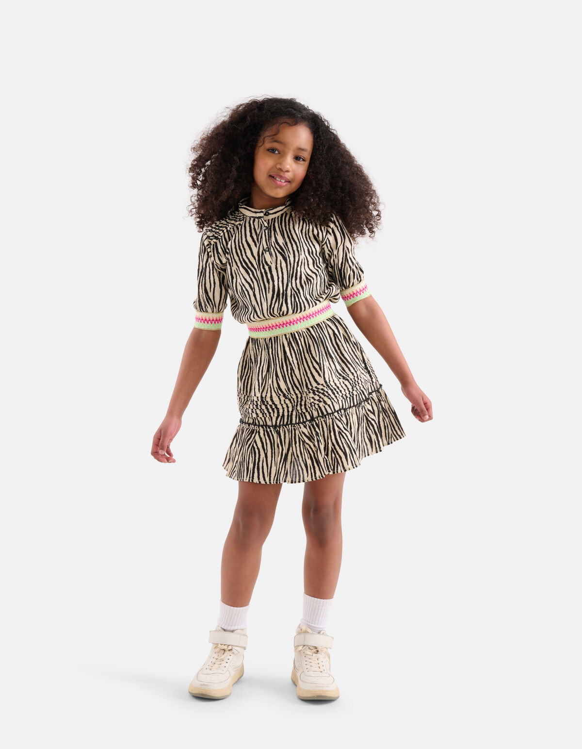 Zebra Print Kleid Schwarz/ Off-white SHOEBY GIRLS