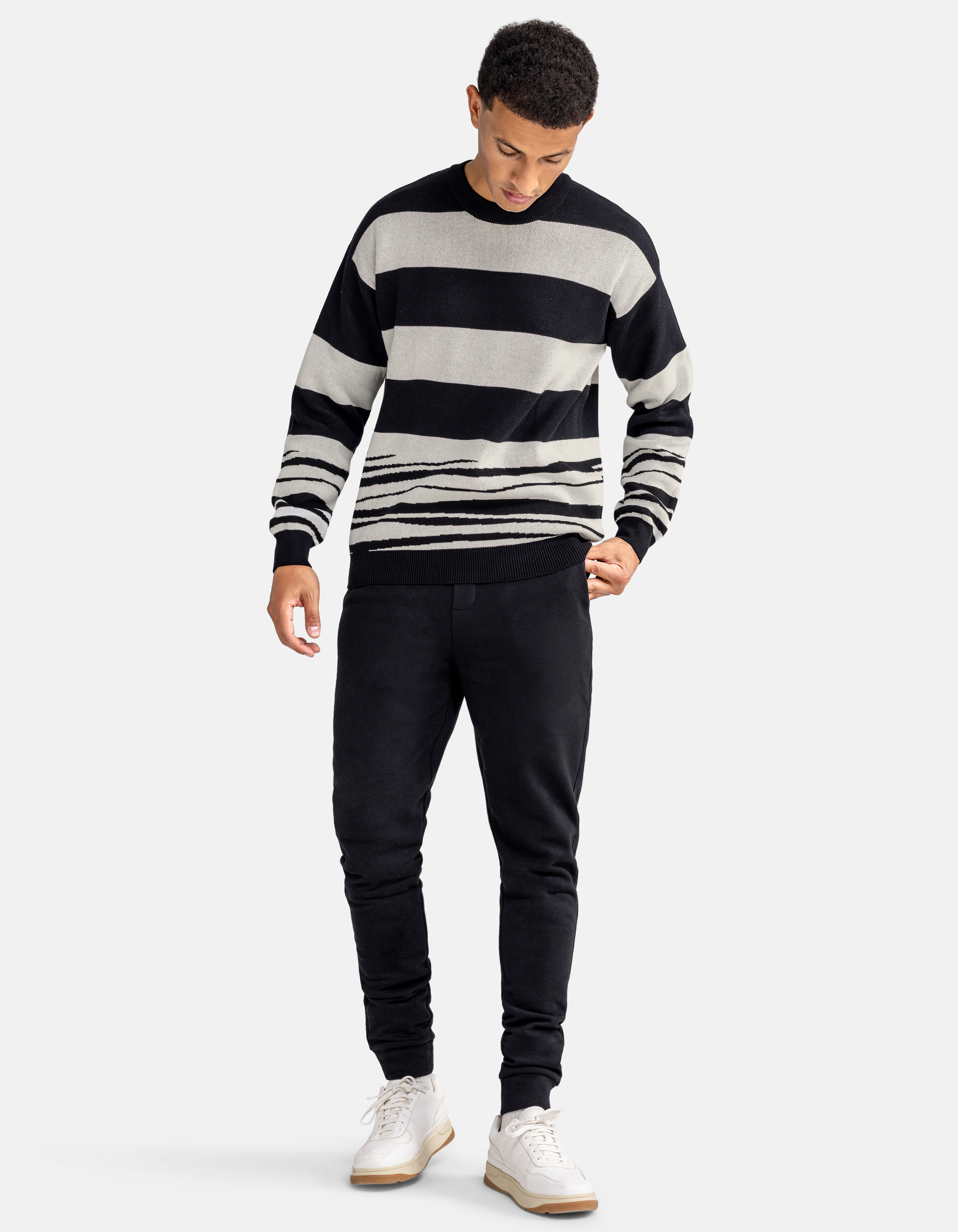 Gestreifter Pullover Schwarz SHOEBY MEN