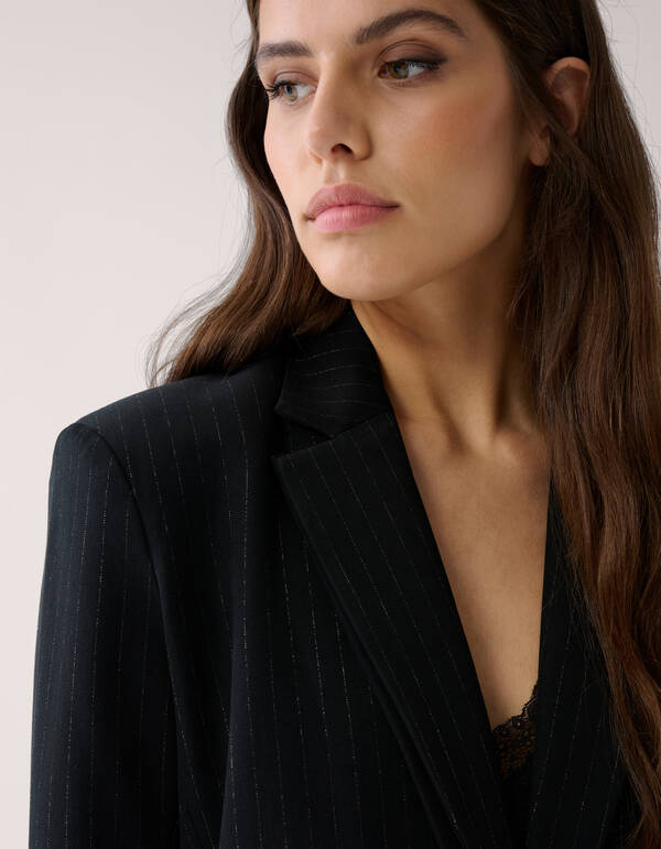 Pinstripe Blazer Zwart By Mieke SHOEBY WOMEN