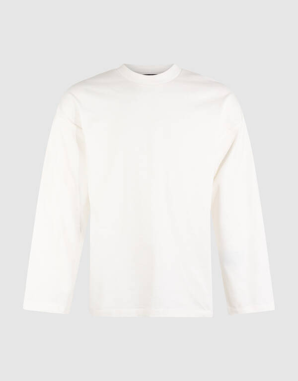 Basic-T-Shirt mit langem Arm im Relaxed-Fit wei&szlig; SHOEBY MEN