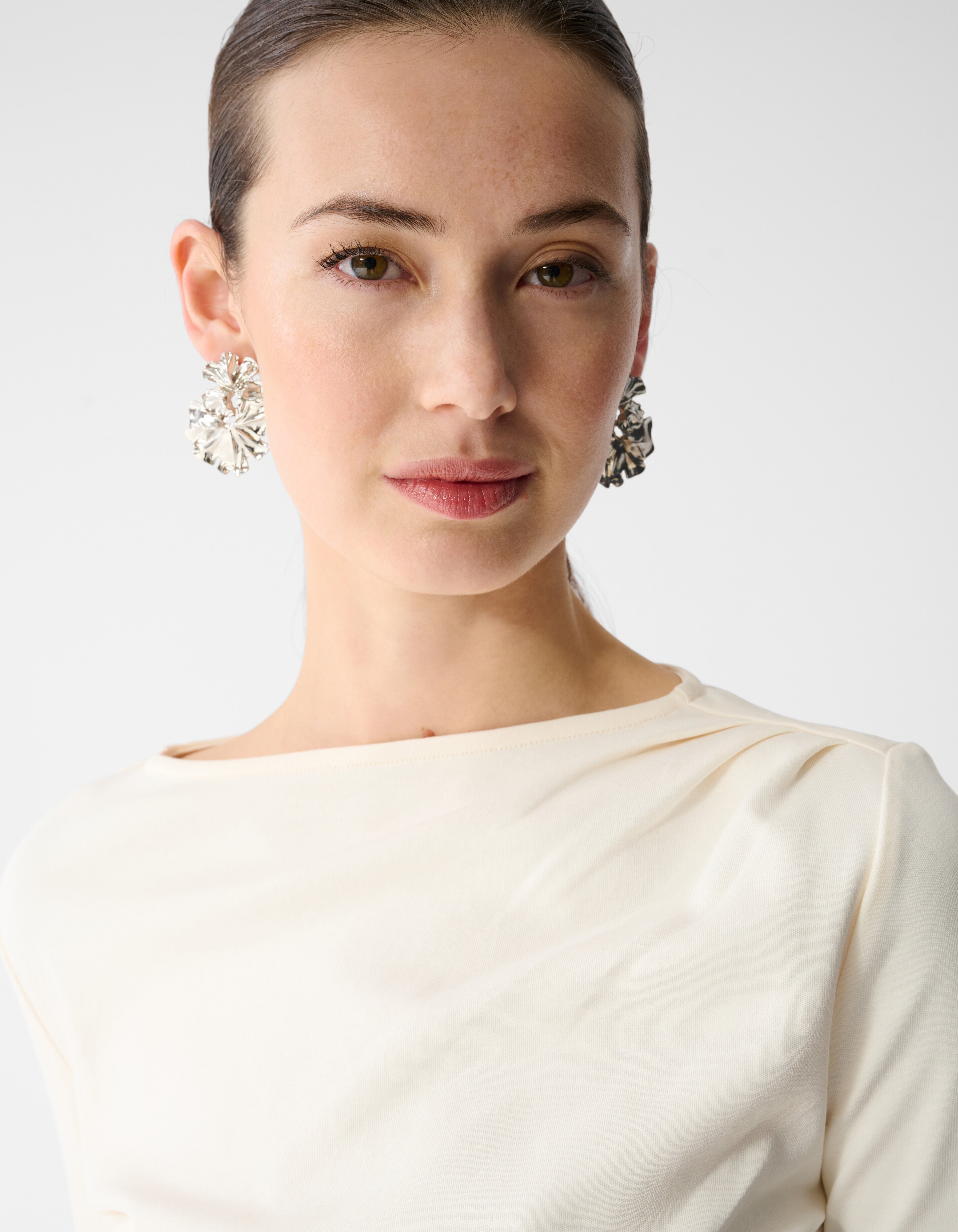 Drape Longsleeve Top Gebroken Wit SHOEBY WOMEN