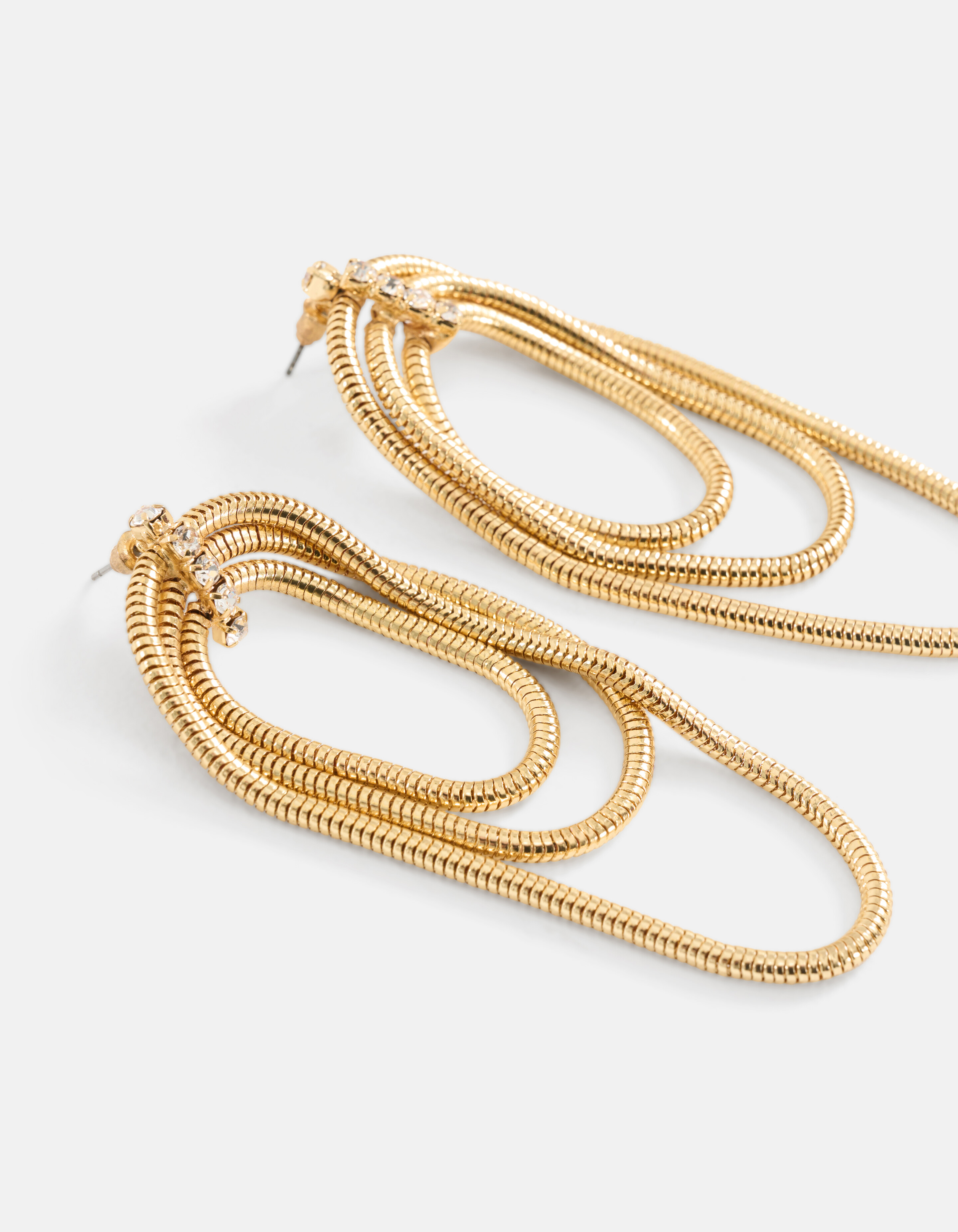 Schlangenketten-Ohrringe Gold SHOEBY ACCESSOIRES