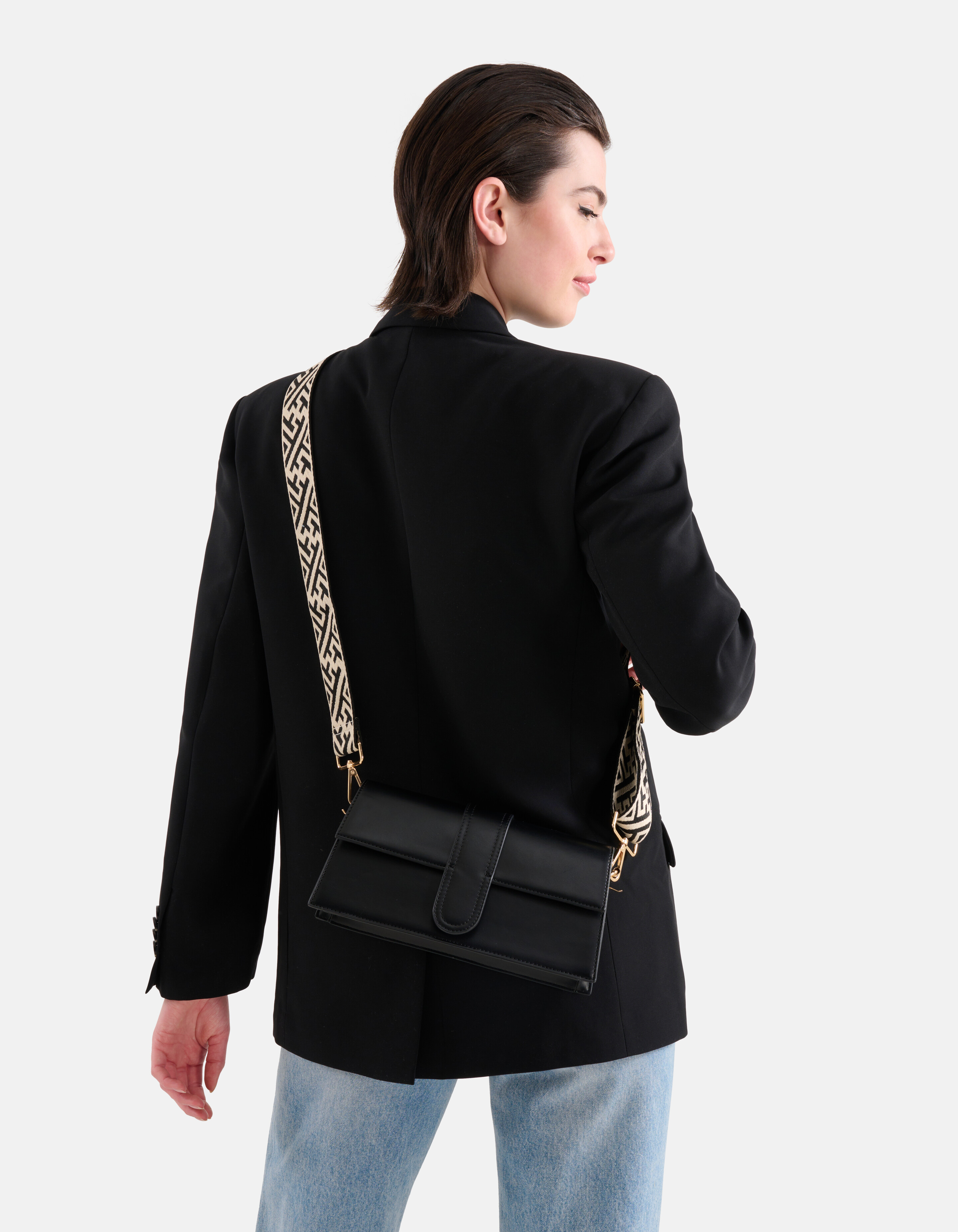 Grafische Tassenriem Zwart SHOEBY ACCESSOIRES