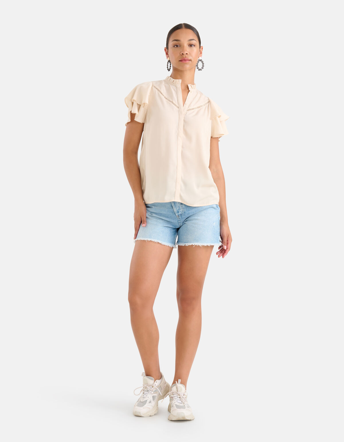 Tape Detail Top Off White SHOEBY WOMEN