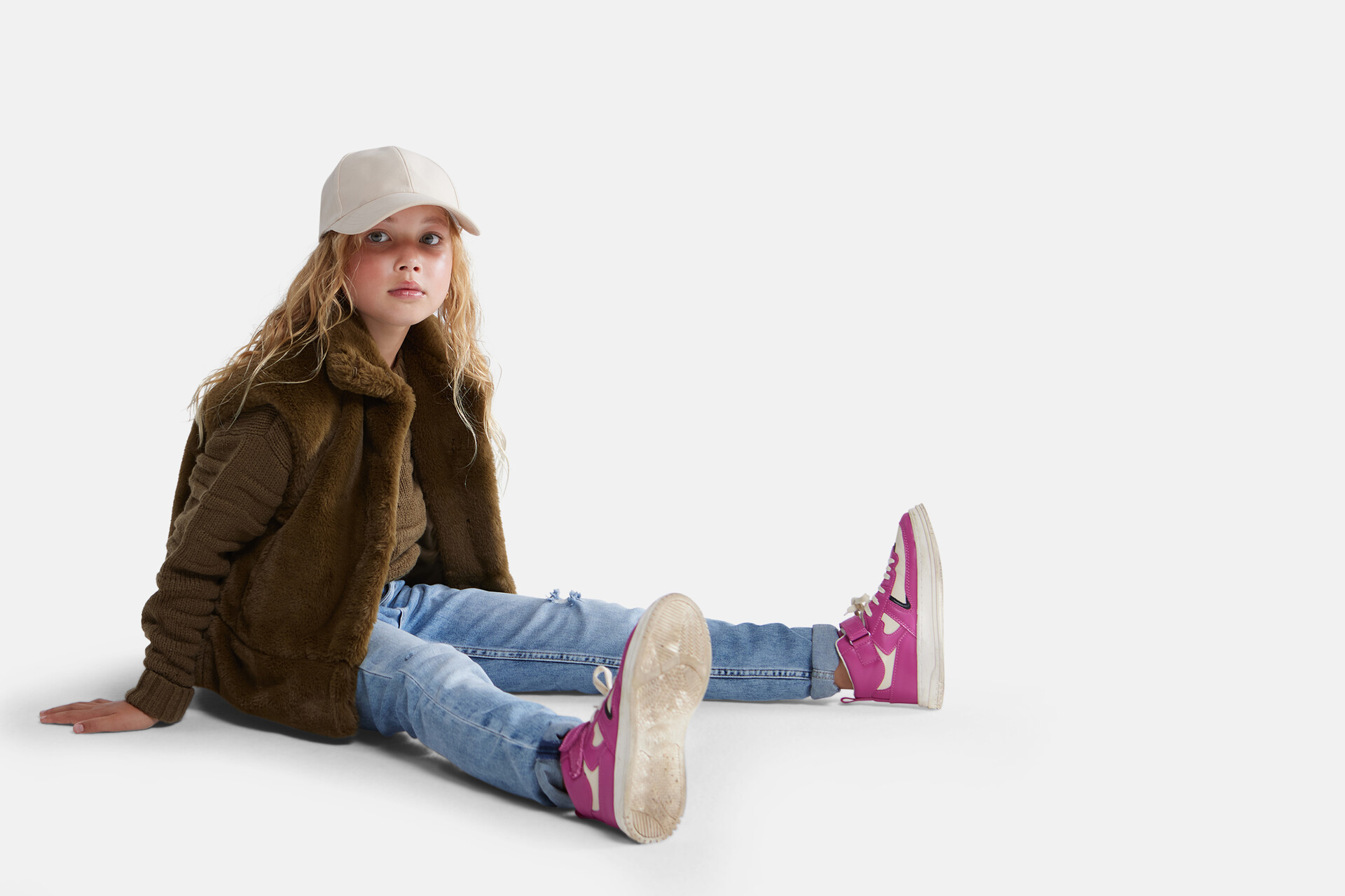 Kunstpelz-Gilet Dunkelgrün SHOEBY GIRLS