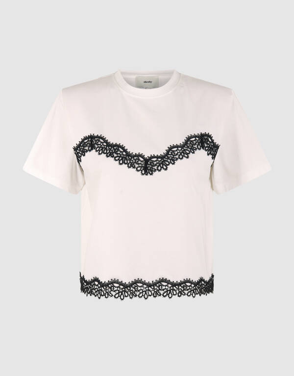 Kanten T-Shirt Wei&szlig; SHOEBY WOMEN