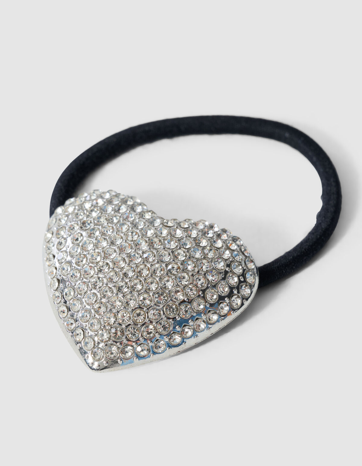 Haargummi Mit Strassherz Silber/Schwarz SHOEBY ACCESSOIRES