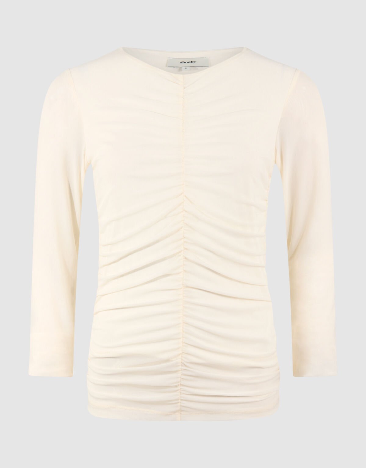 Transparenter Mesh-Top in Cremeweiß SHOEBY WOMEN