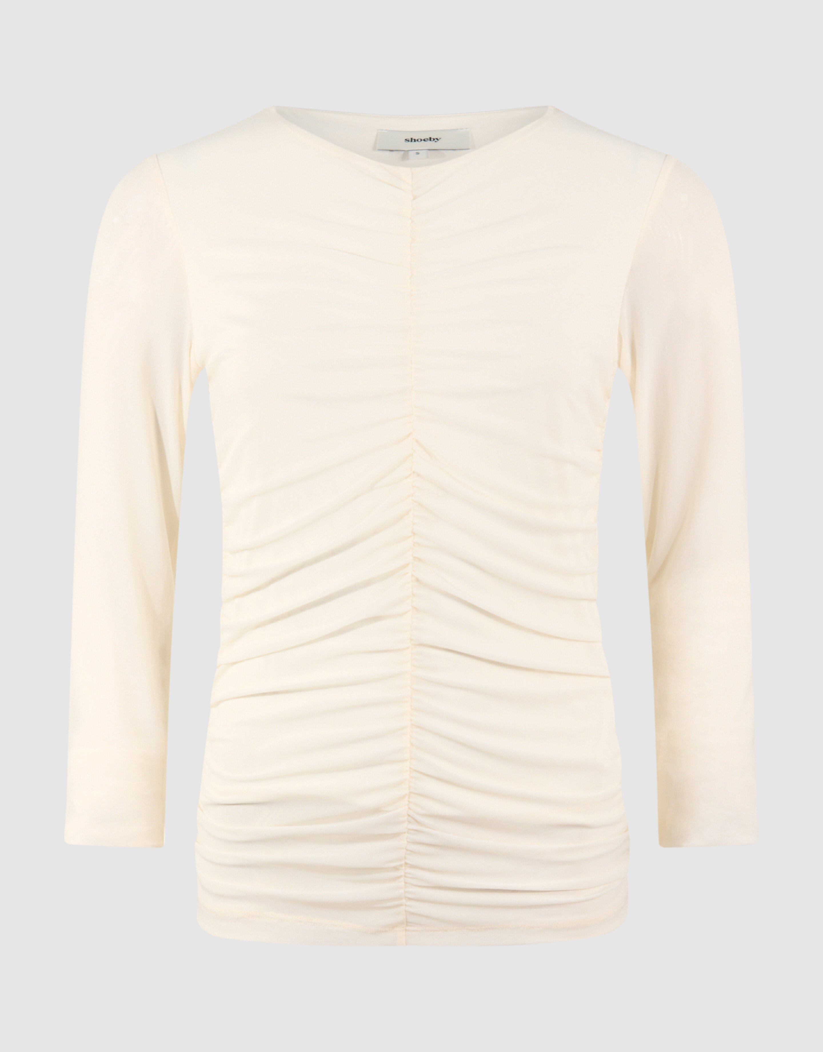 Transparenter Mesh-Top in Cremeweiß SHOEBY WOMEN