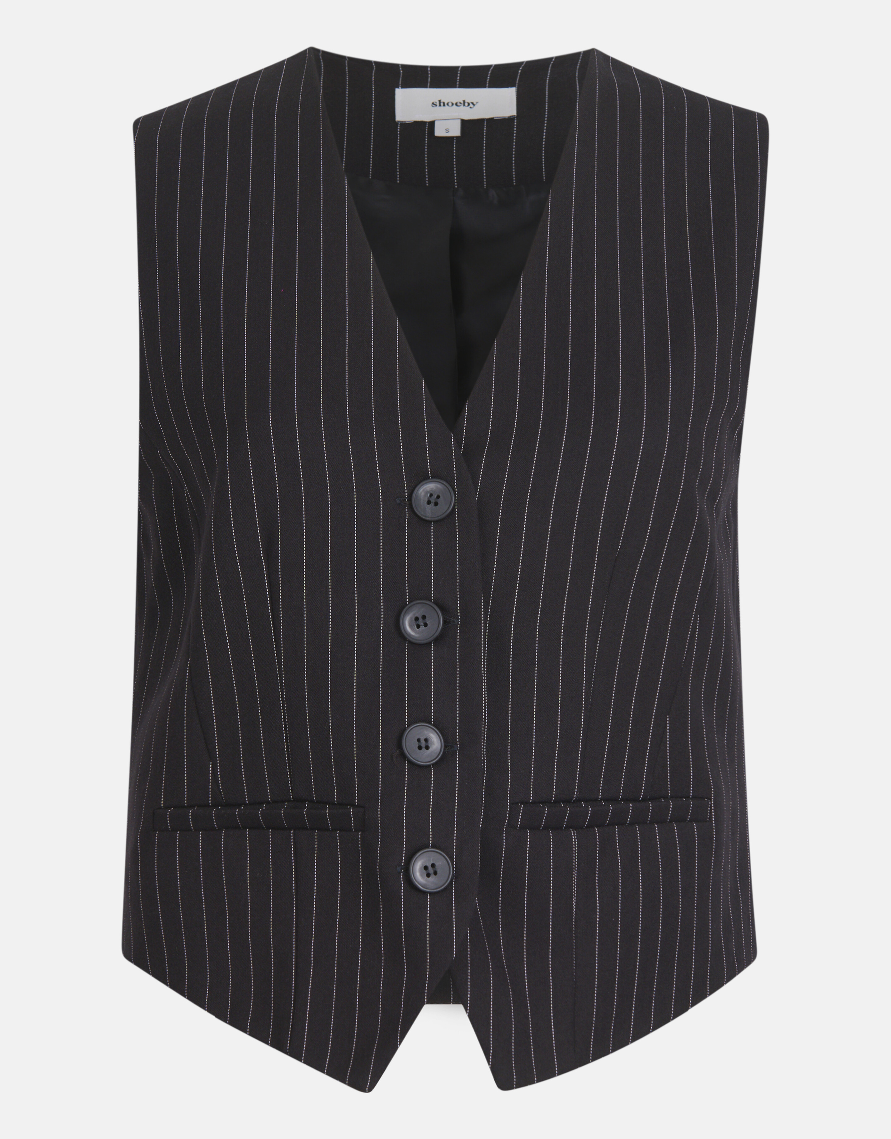 Nadelstreifen-Gilet Schwarz/Weiß SHOEBY WOMEN