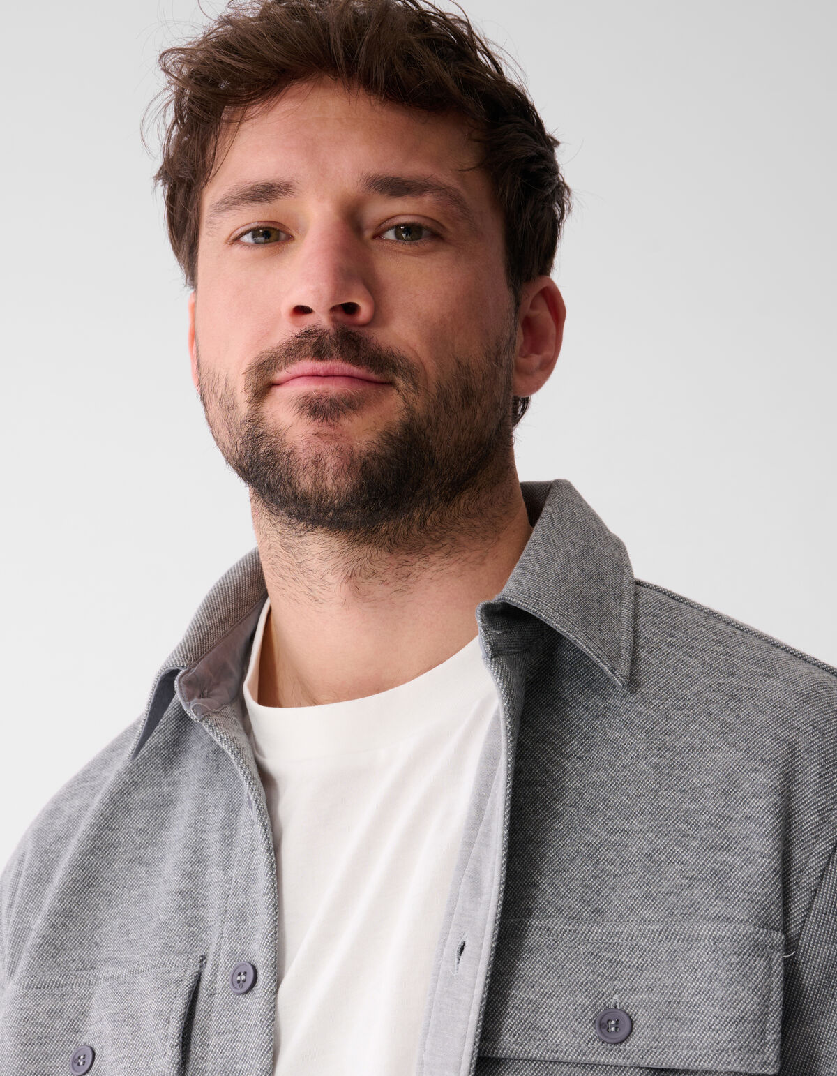 Weiches Overshirt Hellgrau SHOEBY MEN