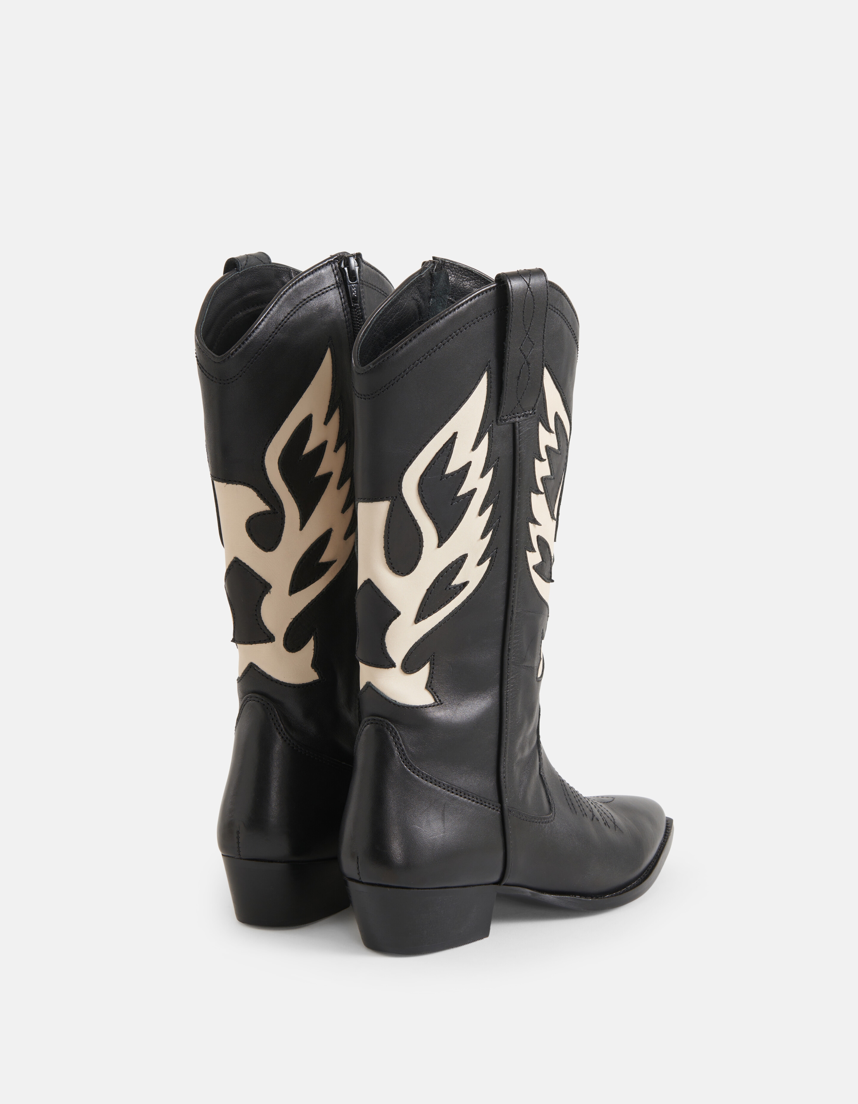 Leder Cowboystiefel Schwarz/Weiß SHOEBY SHOES