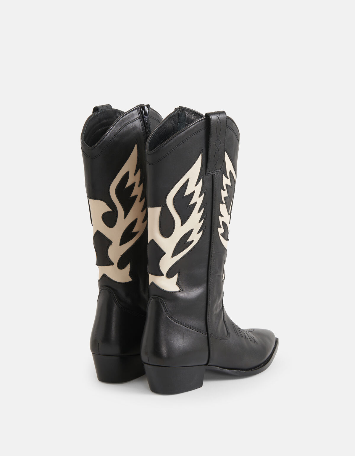 Leder Cowboystiefel Schwarz/Weiß SHOEBY SHOES