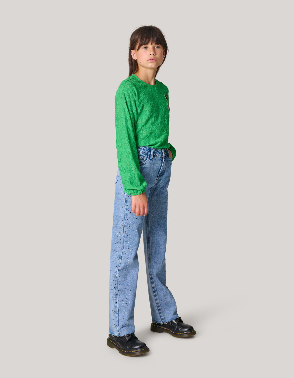 Studs Straight Fit Jeans Blau SHOEBY GIRLS